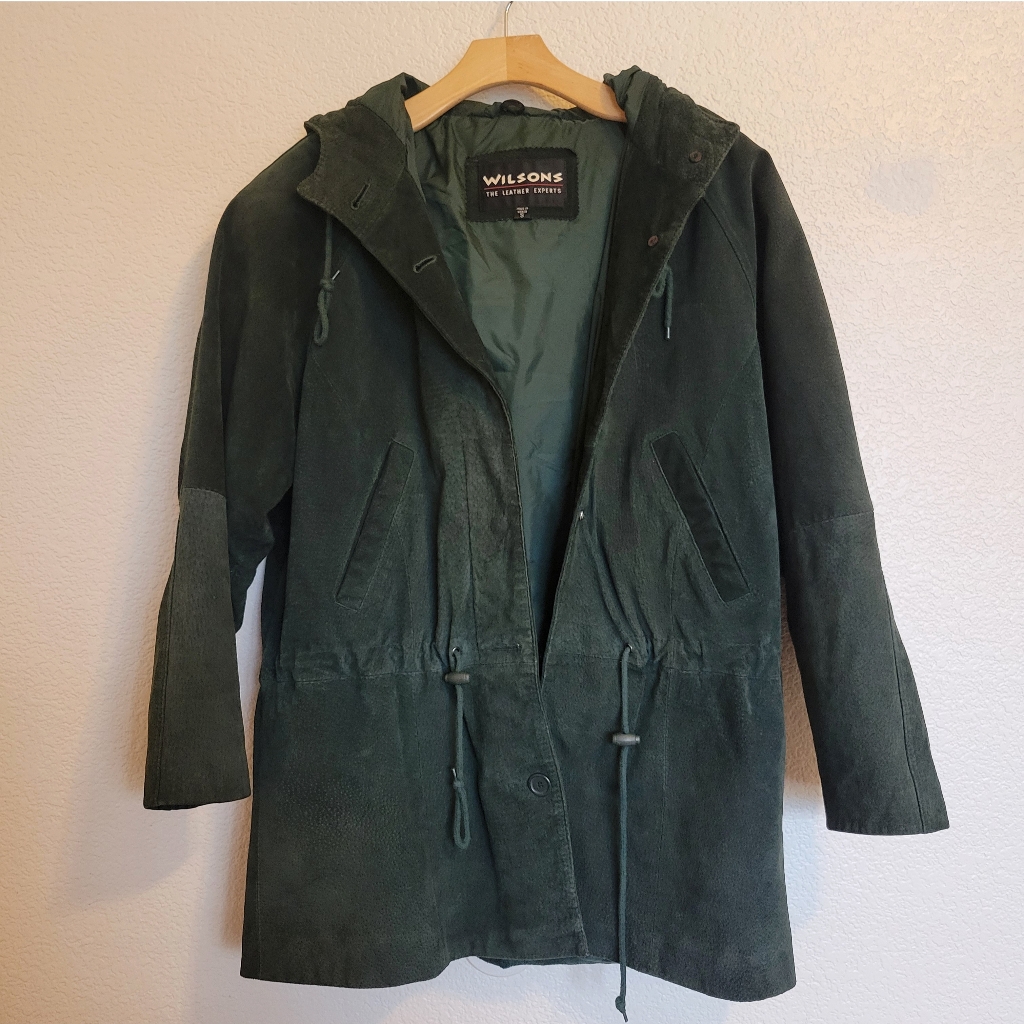 Vnt Wilson's Leather Mens Coat Deep Green Color Size Small